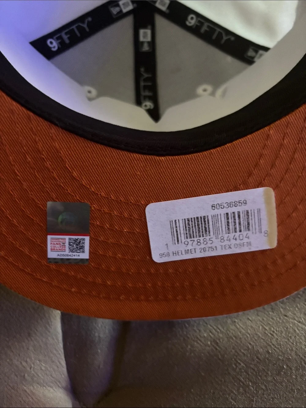 9fifty Kids White Snapback Hat with Orange Accent